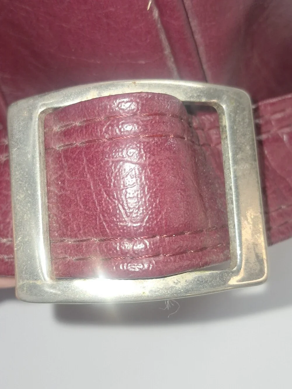 Vintage 1980s Samsonite Burgundy Leather Briefcase Flapover Attache Mexico